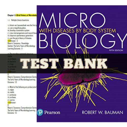 Test Bank for Microbiology with Diseases by Body System 5th Edition